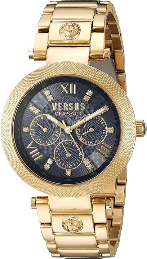 versus versace uhr damen voll gold|Versace crystal watch.